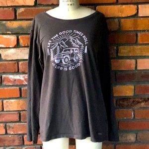 Life Is Good Extra Large Long Sleeve Shirt Grey